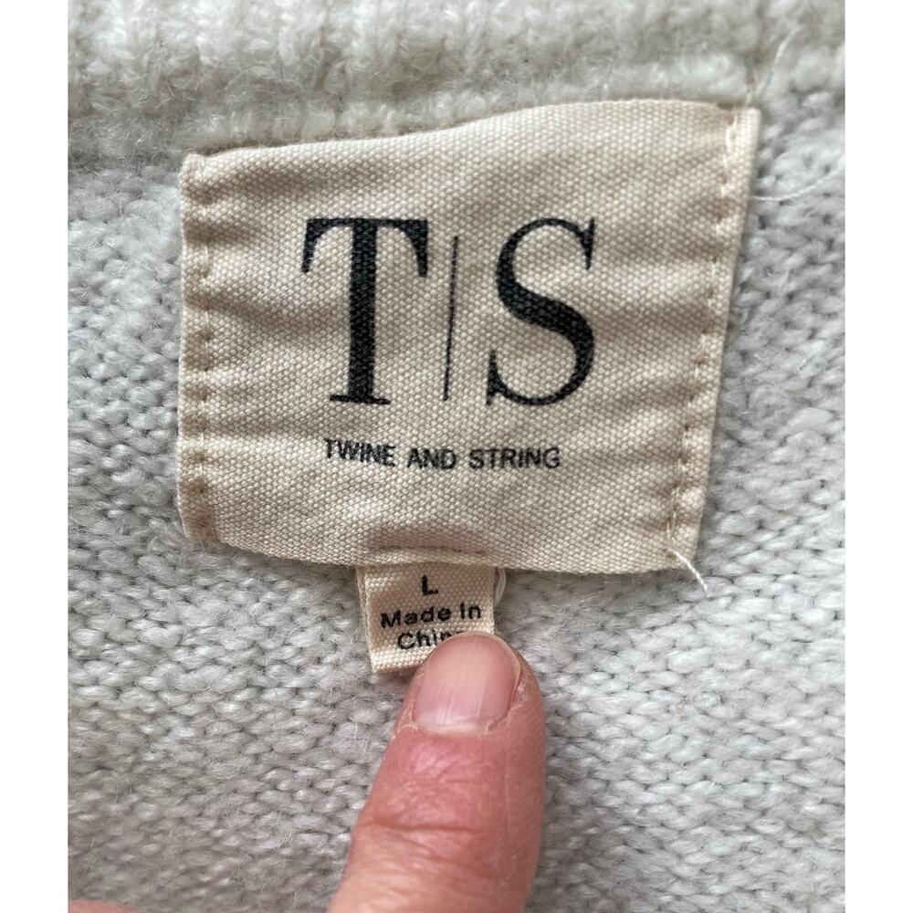 Anthropology Twine And String L Cream Gray Peach … - image 3